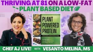 Healthy 81-year-old woman enjoying a plant-based diet for longevity and wellness.