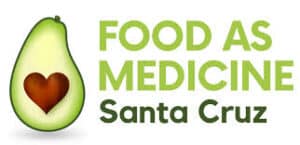 Logo - Healthy avocado with heart icon for Food As Medicine Santa Cruz.