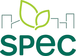 SPEC logo with green leaf and cityscape